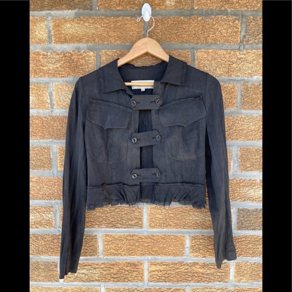 HACHE linen blend cropped jacket 42